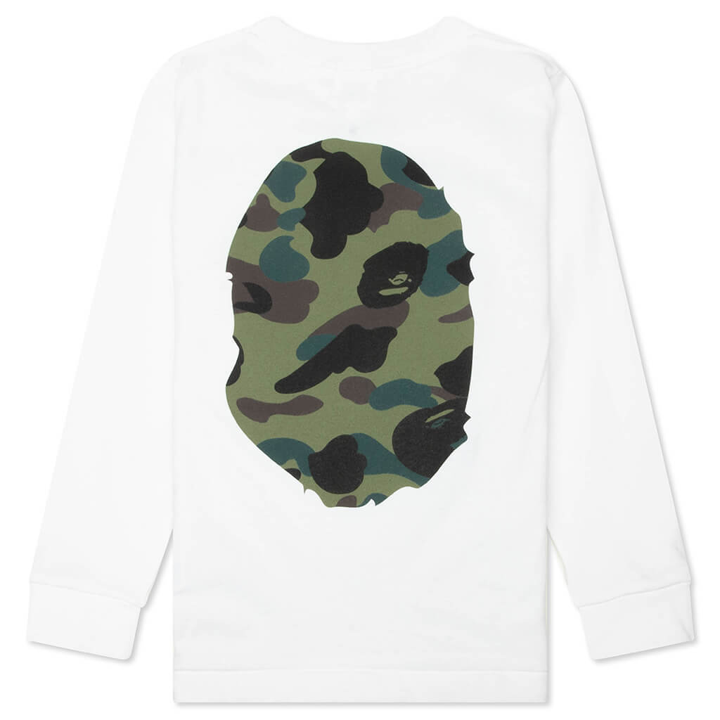 Kids 1st Camo Big Ape Head L/S Tee - White/Green – Feature