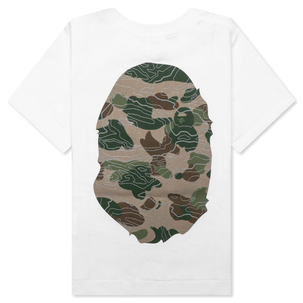 Kid's Layered Line Camo Big Ape Head Tee - White/Beige