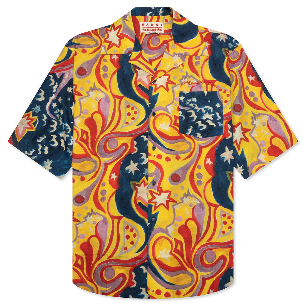 Marni x No Vacancy Inn Poplin Bowling Shirt - Royal