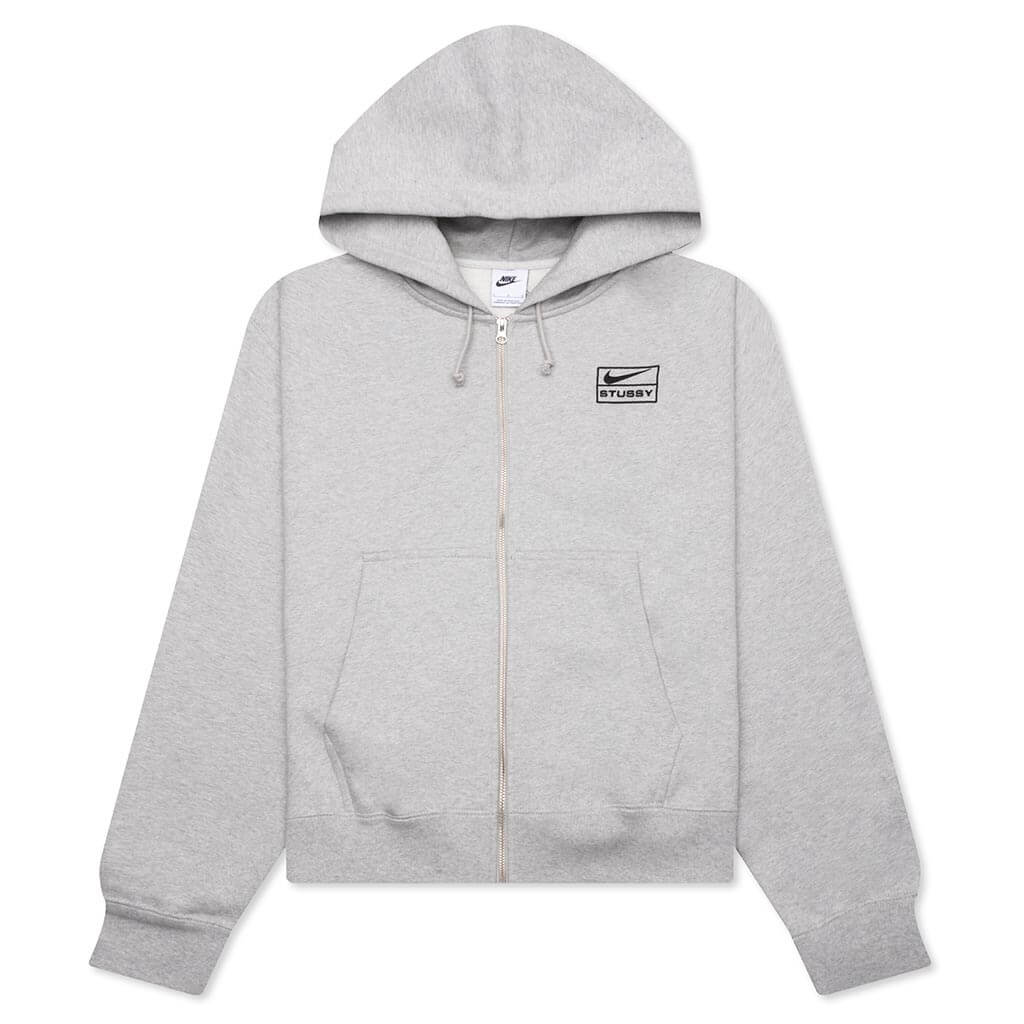 Nike x Stüssy Fleece Zip Hoodie - Grey Heather/Black – Feature