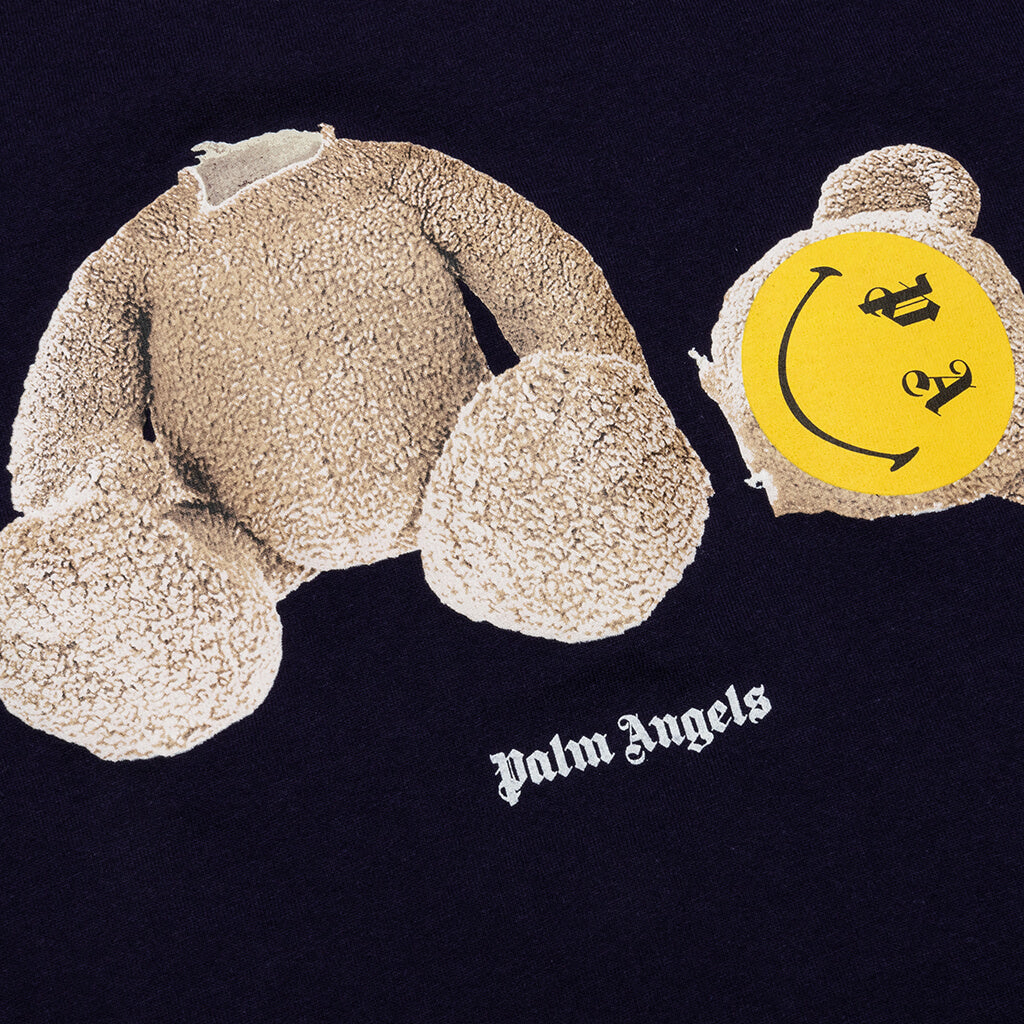 PA SMILEY BEAR HOODIE in blue - Palm Angels® Official