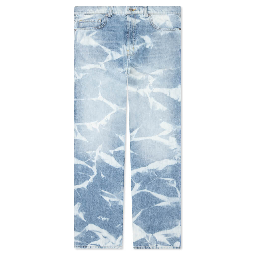 Patterned Bleach Baggy Jeans - Light Wash – Feature