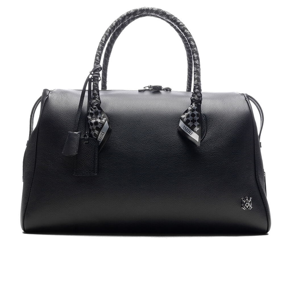 Pebbled Leather Weekender Bag - Black – Feature