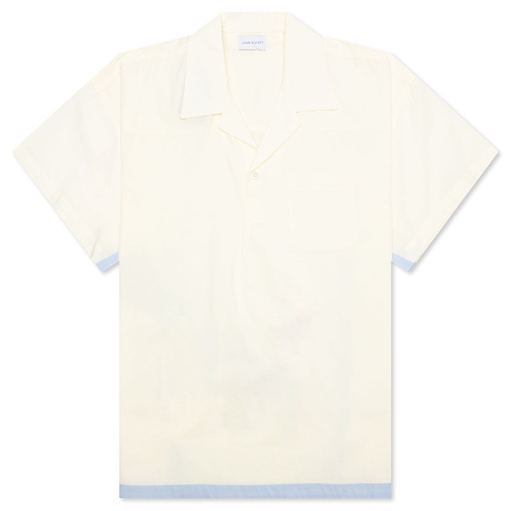 Pullover Camp Shirt - Salt/Light Blue – Feature