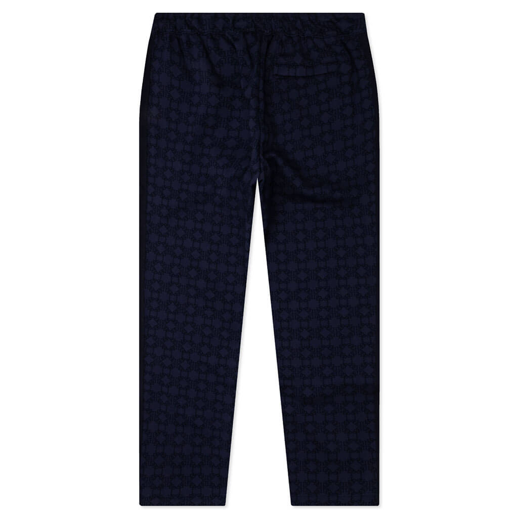 Louis Vuitton Size 34 Light Blue & Navy Silk Elastic Waist Monogram Shorts