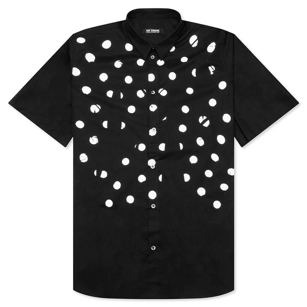 Polka Dot Print Blouse - Black - Boutique 23