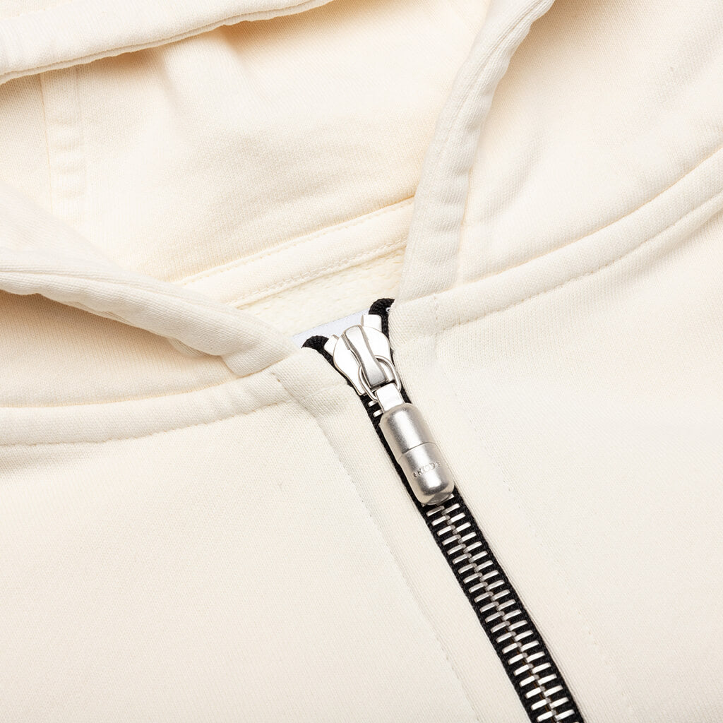 Zip Up Hoodie Vintage White Feature