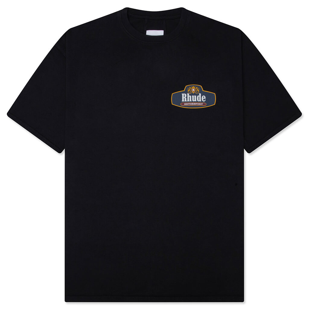Rhude Racing Crest Tee - Vintage Black/Navy – Feature