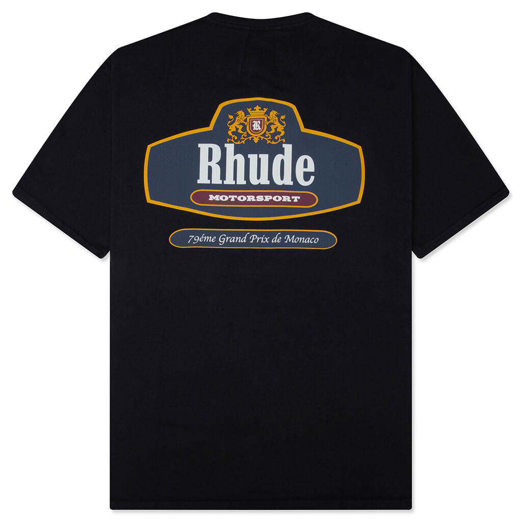 Rhude Racing Crest Tee - Vintage Black/Navy – Feature