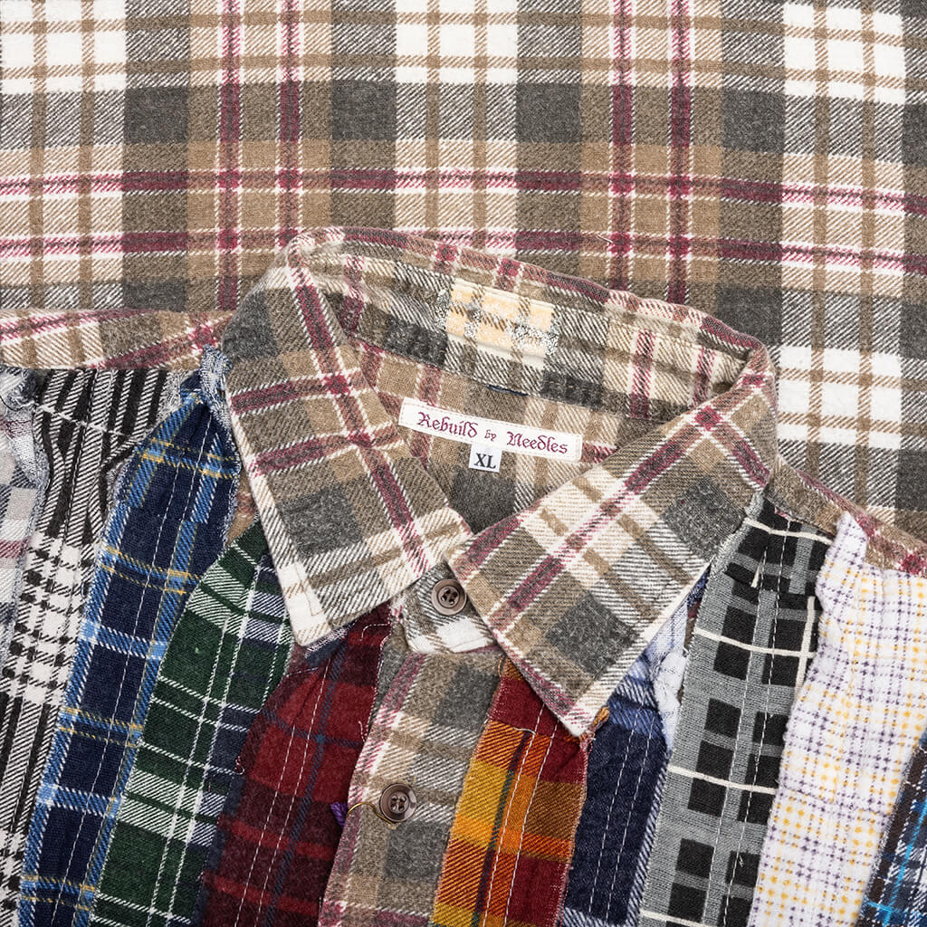 Argyle Ribbed Collar Oversize Flannel Shirt