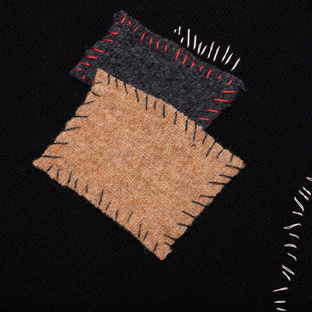 Round Neck Patchwork Pullover Sweater