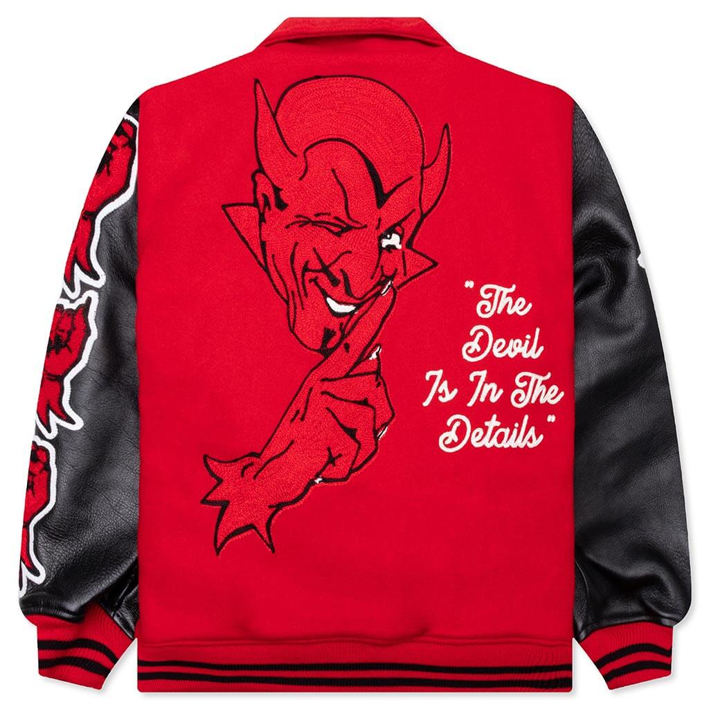 Saint Michael Devil Varsity Jacket - Red – Feature