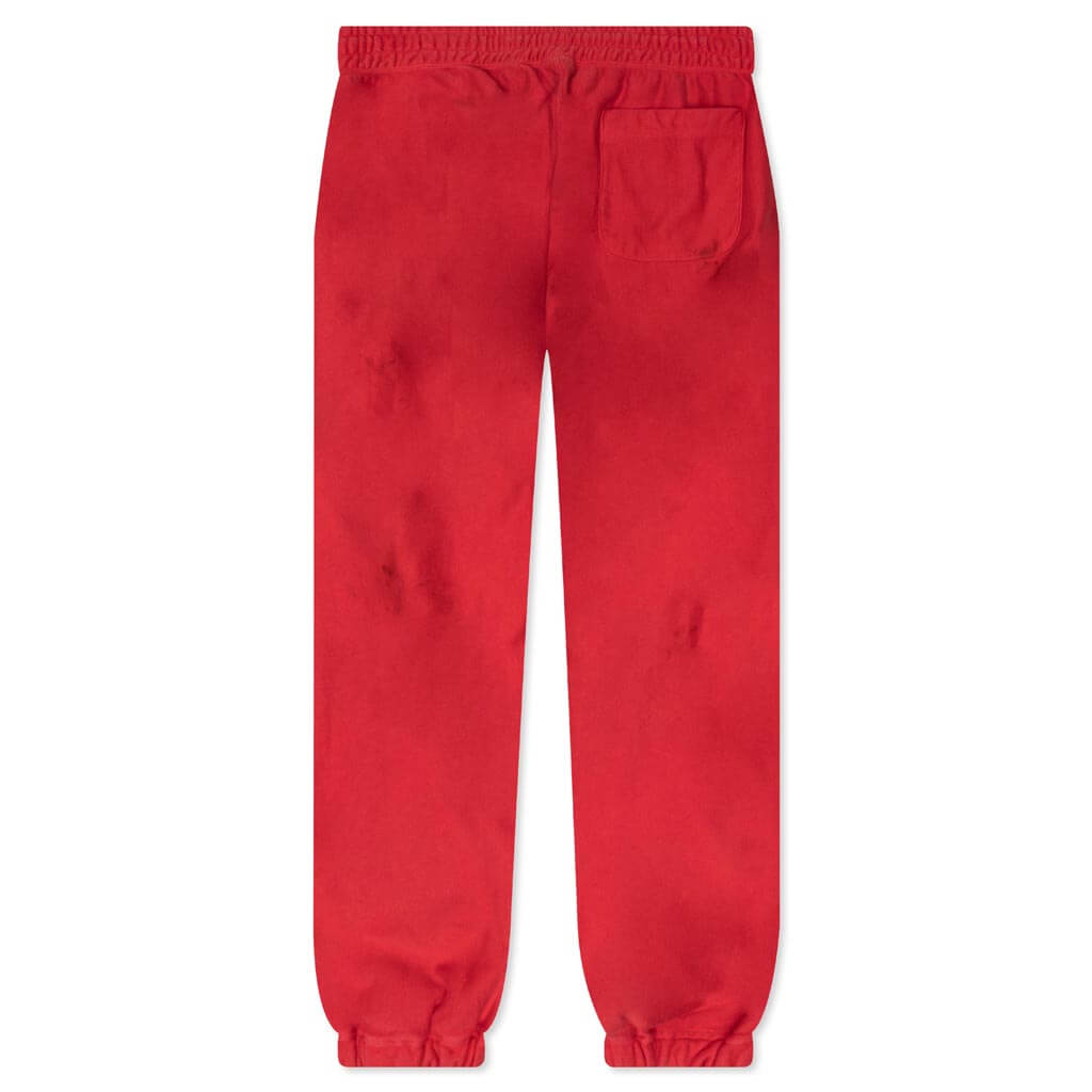baggy red sweatpants