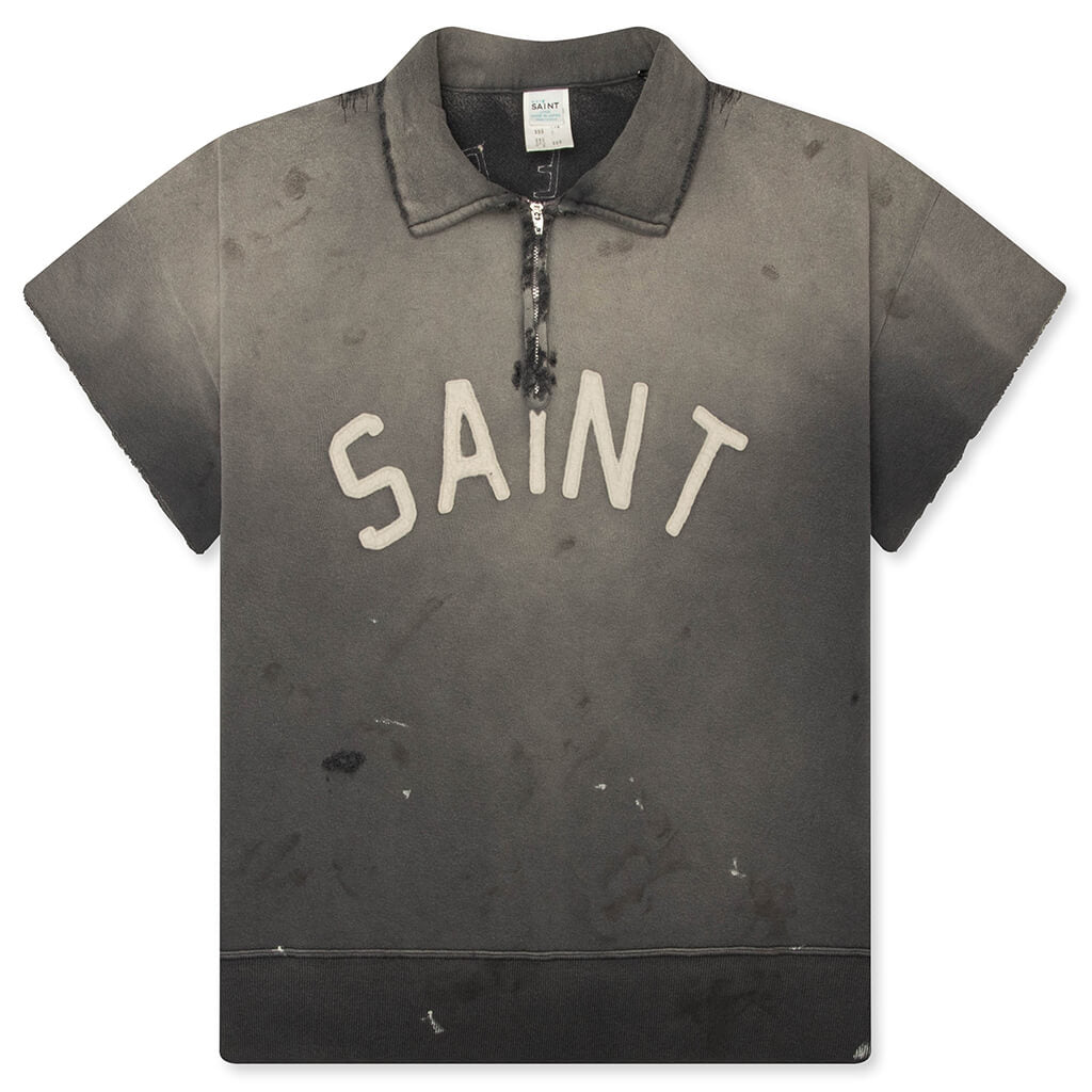 Saint S/S Half Zip Sweat Polo - Charcoal – Feature