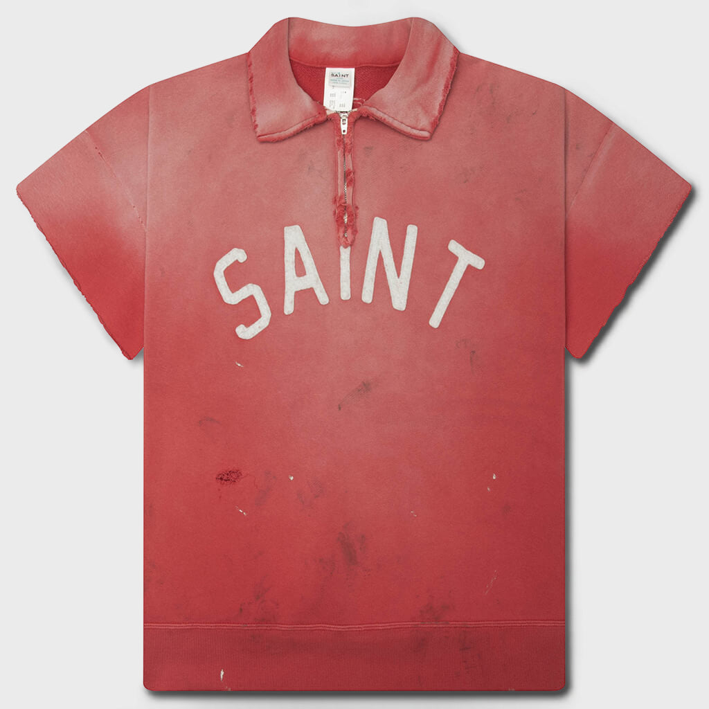 Saint S/S Half Zip Sweat Polo - Red – Feature