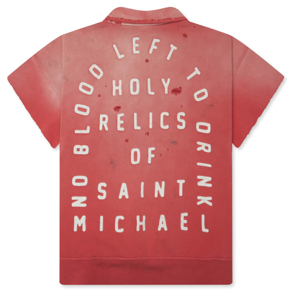 Saint S/S Half Zip Sweat Polo - Red – Feature