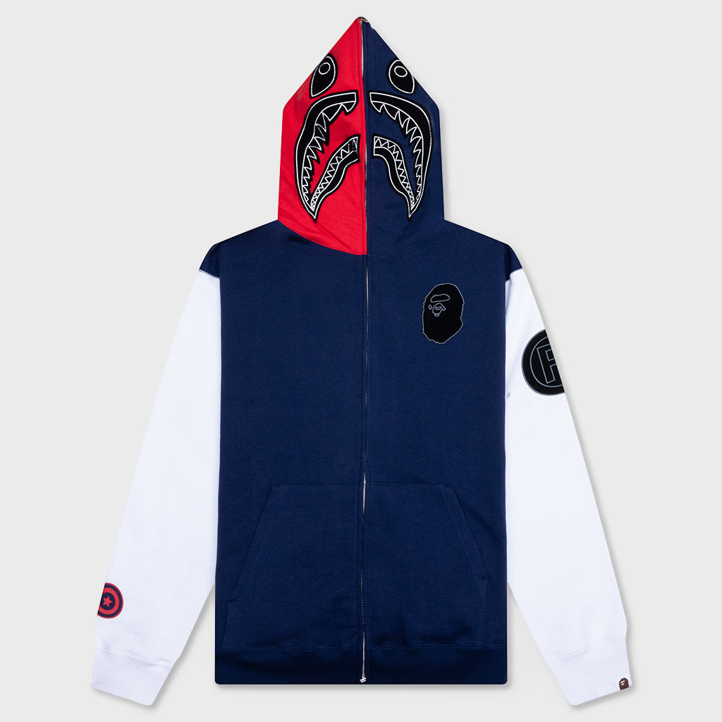 Shark Full Zip Hoodie UK - Navy – Feature