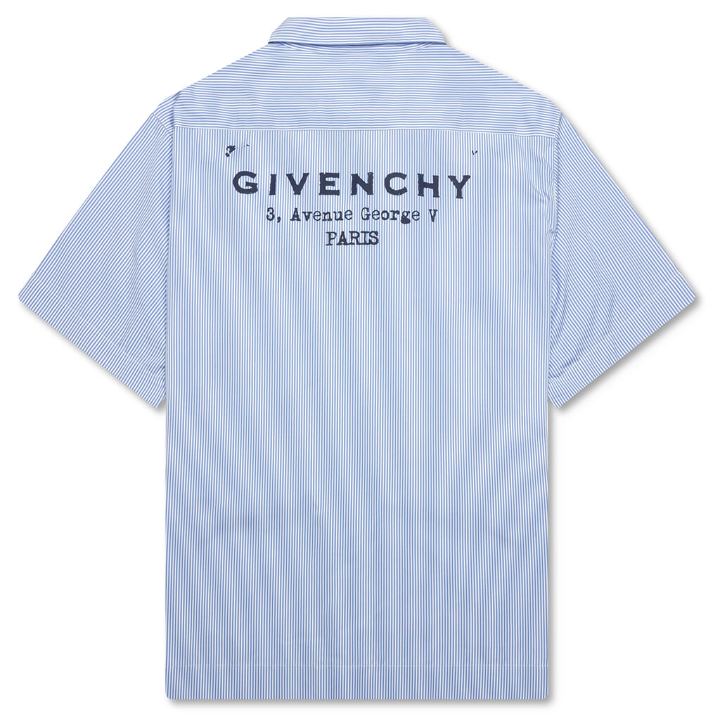 Givenchy ライトブルー ジップアップシャツ サイズ2 Striped Shirt - White/Light Blue – Feature
