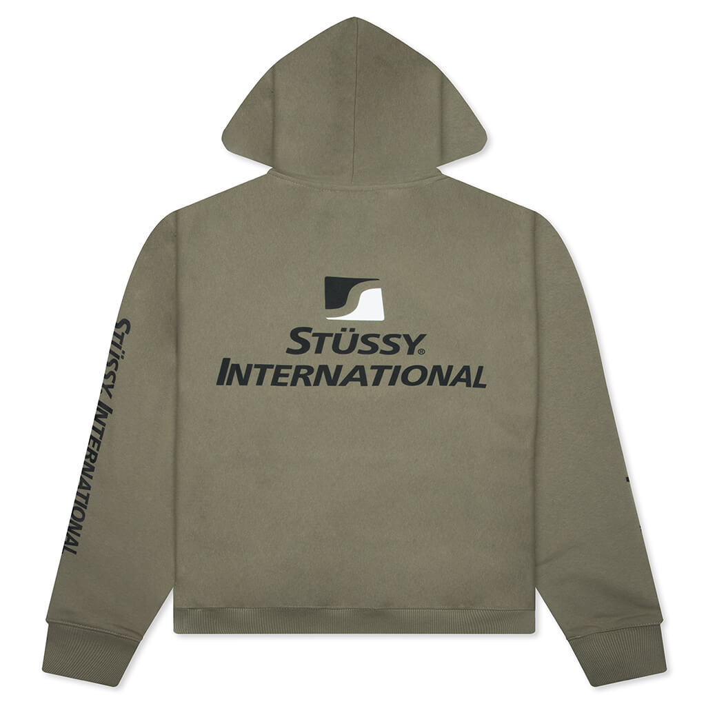 STÜSSY INTERNATIONAL ZIP HOODIE ARMY Stüssy International Zip Hoodie - Army – Feature