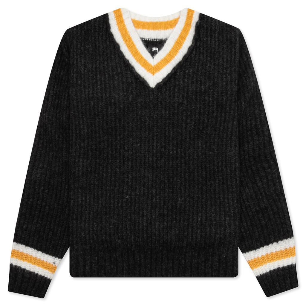 Mohair Tennis Sweater Charcoal Feature