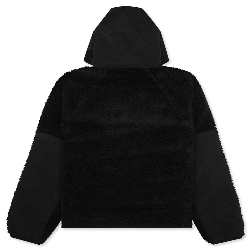 Sherpa Paneled Hooded Jacket - Black – Feature