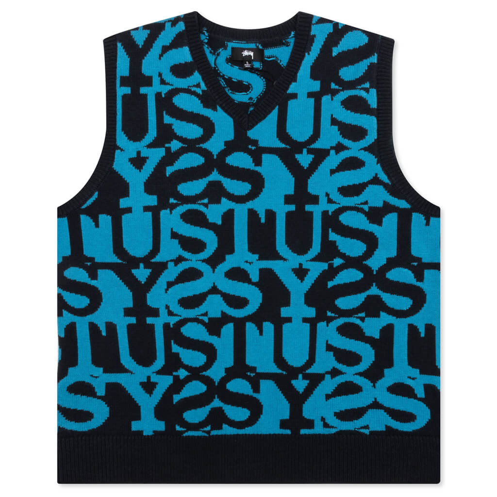 Stussy Stacked Sweater Vest (Dark Navy) S