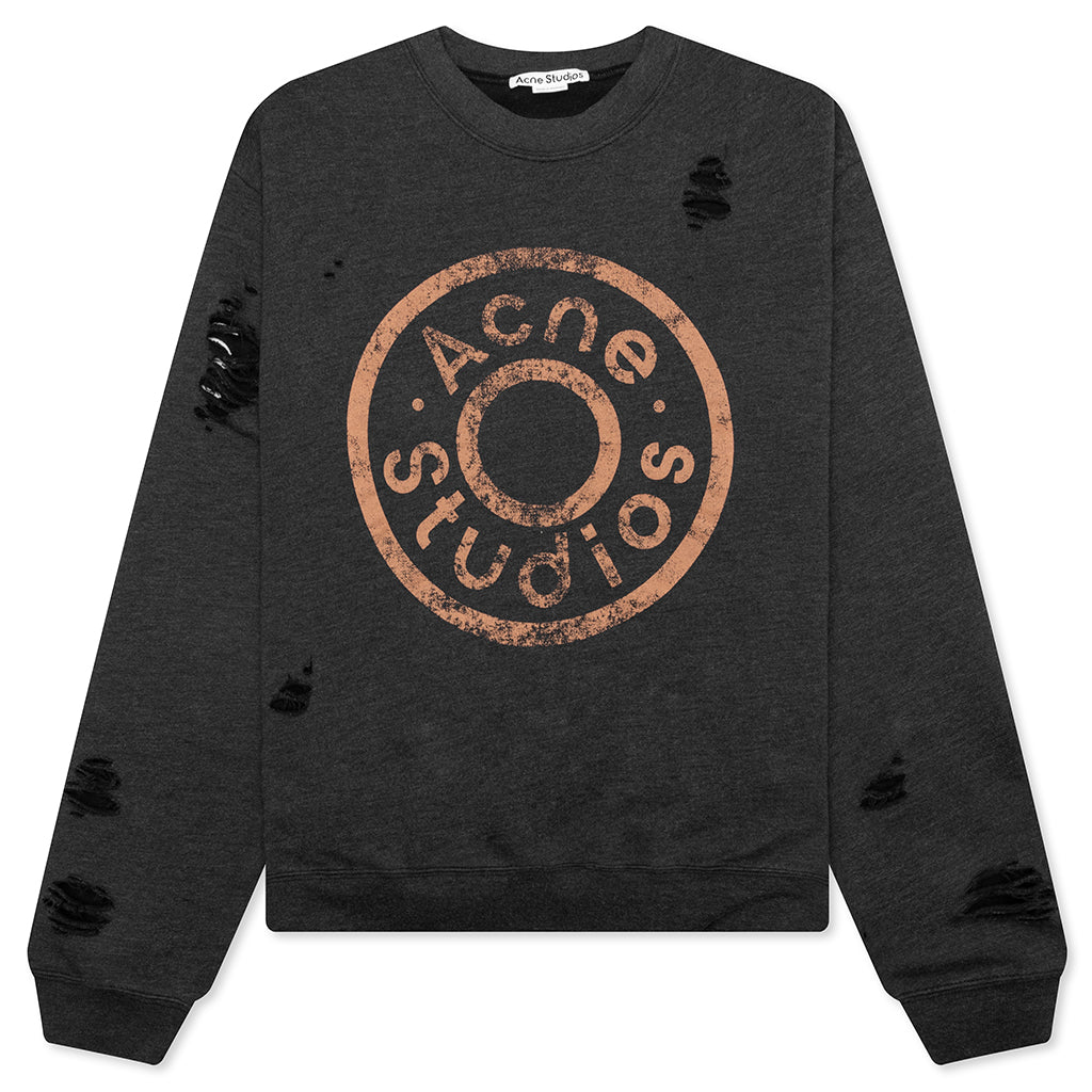 Sweater Printed Logo Black Melange – Feature