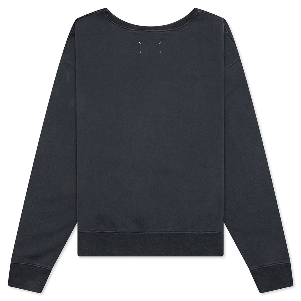Reverse Applicated Stitch Logo Sweatshirt - Washed Black – Feature