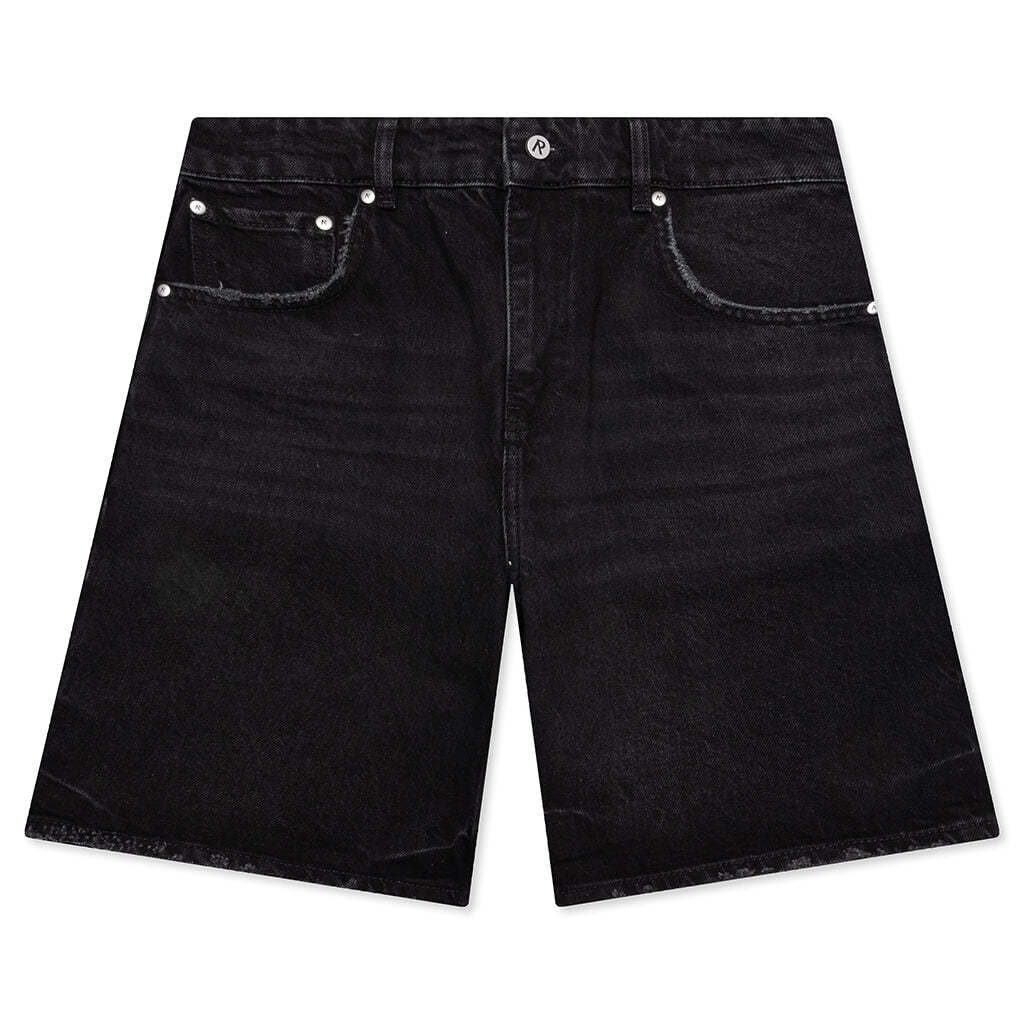 Unisex Black Denim Shorts