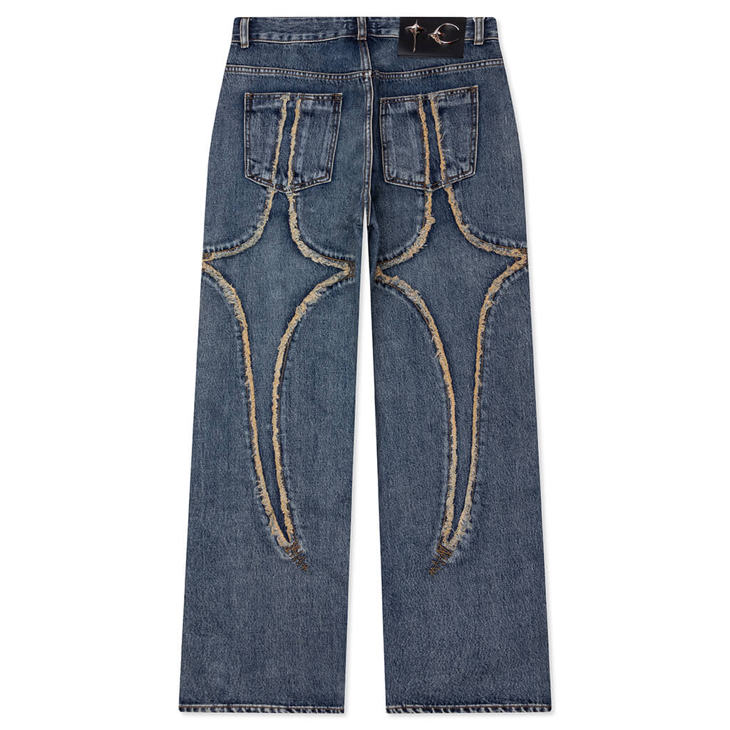 Tribal Denim Pants - Blue – Feature