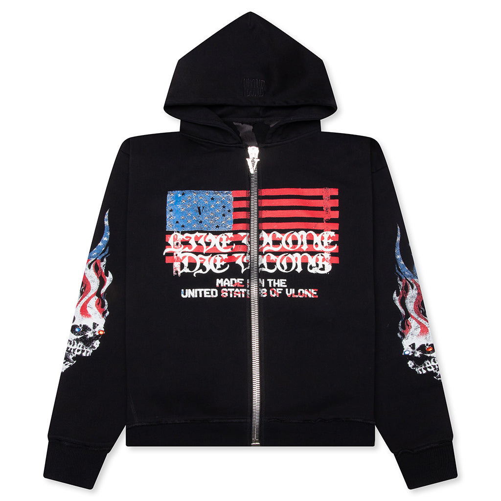 VLONE Flag Zip Up Hoodie Black – Feature