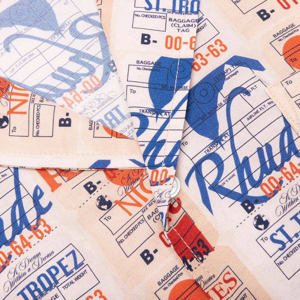 RHUDE NAUTICAL-PRINT SILK PRINT CAMP SHIRT