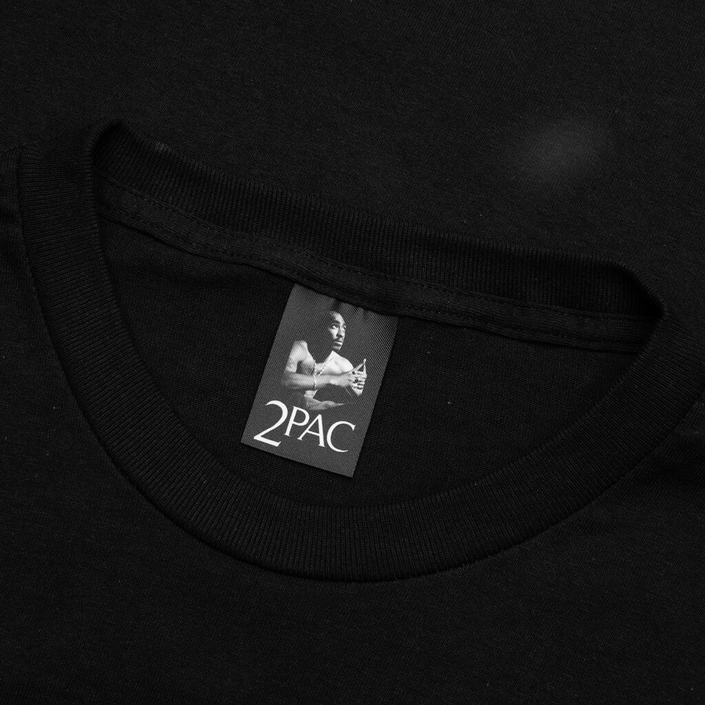 Tupac Crewneck Type T Shirt   Black – Feature