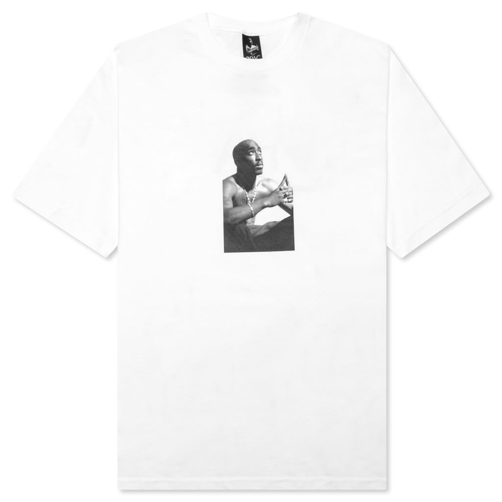 Tupac Crewneck Type T Shirt   White – Feature