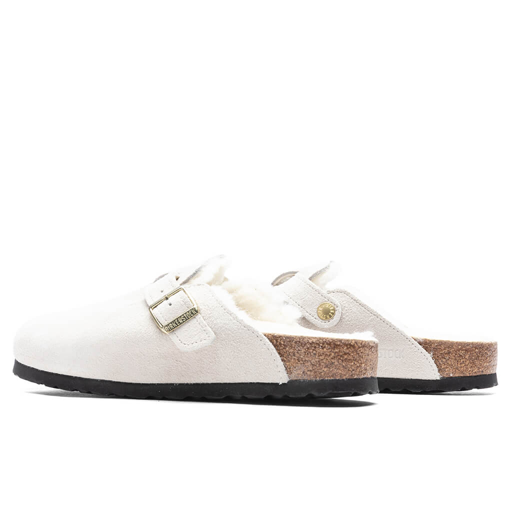 Arizona Shearling Suede Leather Antique White