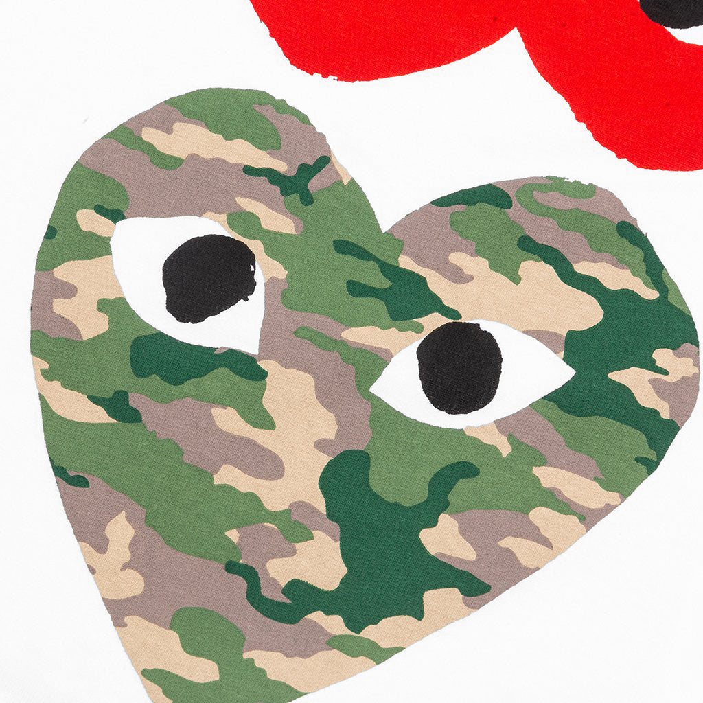 Women's Camouflage Mirror Heart T-Shirt White – Feature