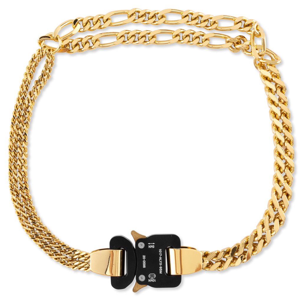 ALYX Gold Triple Chain Buckle Necklace