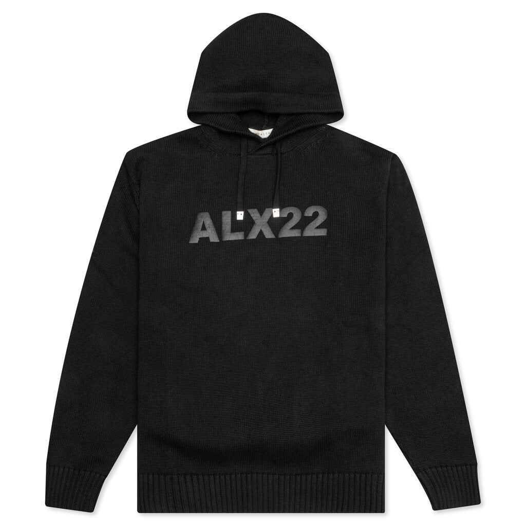 1017 ALYX 9SM SWEATER / BLK Lサイズ Logo Knit Hooded Sweater - Black – Feature