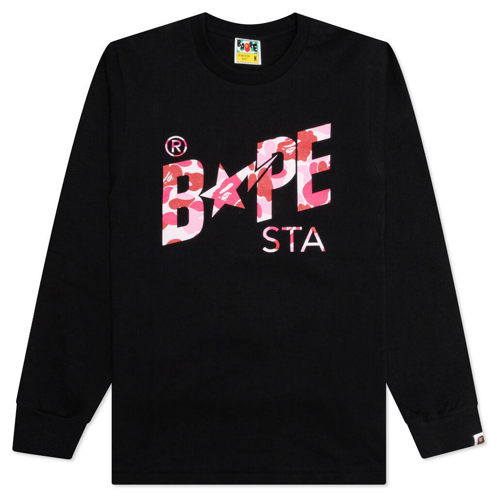 Abc Camo Bape Sta Logo L/S Tee - Black/Pink – Feature