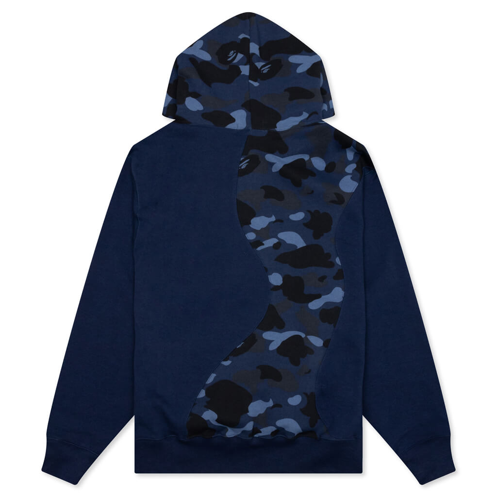 Color Camo College Cutting Relaxed Fit Hoodie - Navy – Feature