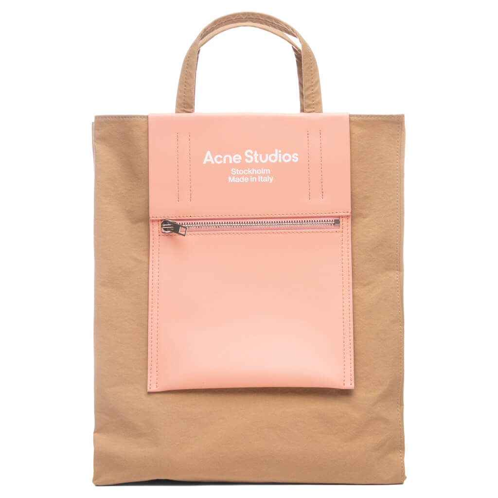 Acne Studios Papery Medium Nylon Tote Bag Brown/Pink