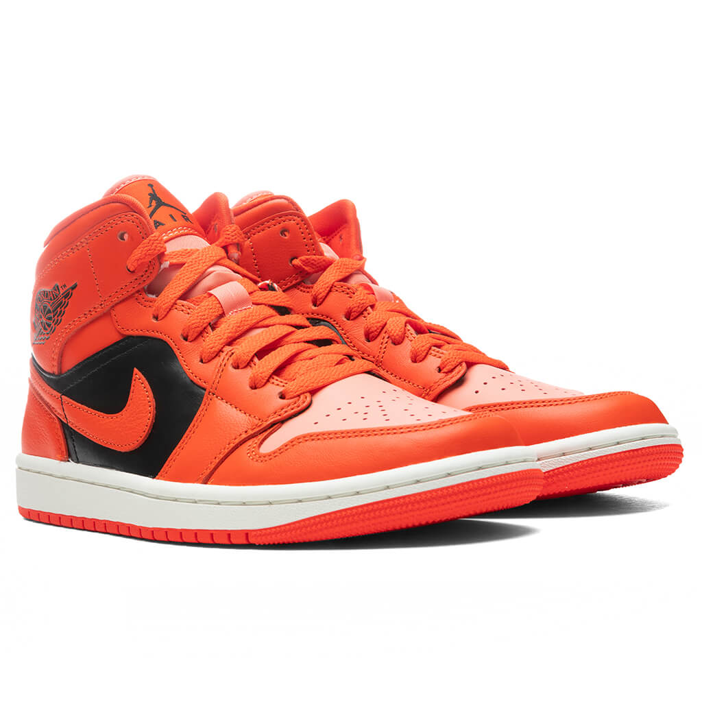 Women's Air Jordan Mid SE Crimson Bliss/Rush Orange/Black