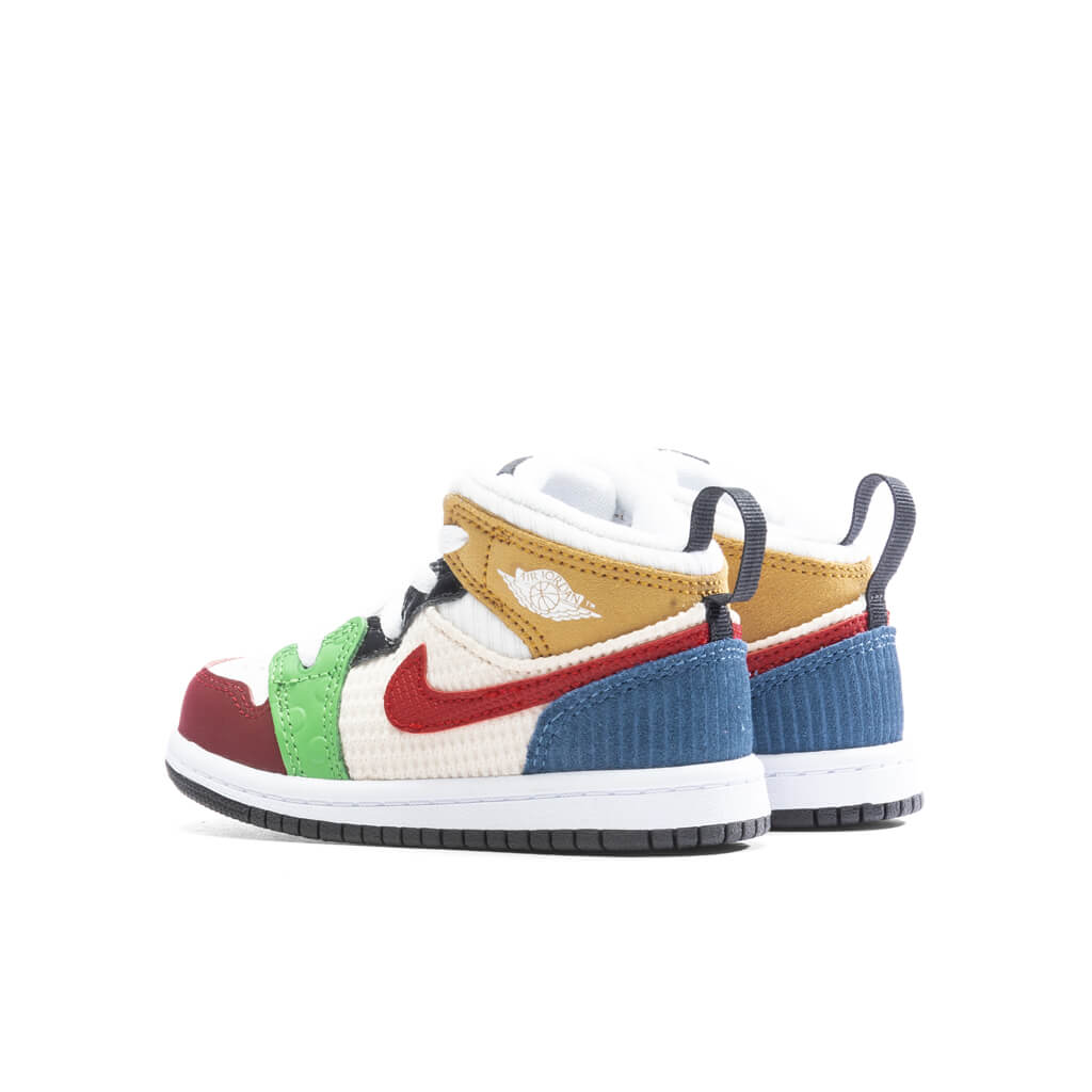 Air Jordan 1 Mid SE (TD) - White/Gym Red/Black â Feature