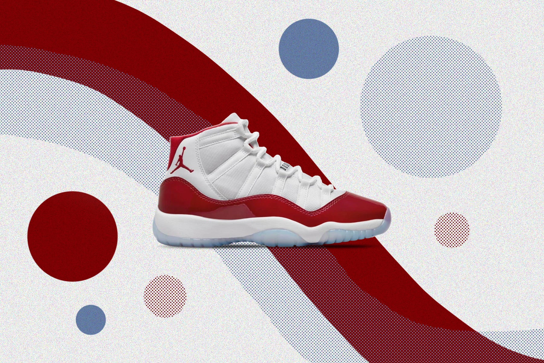 Air Jordan 11 Retro (GS) Cherry - White/Varsity Red/Black â Feature