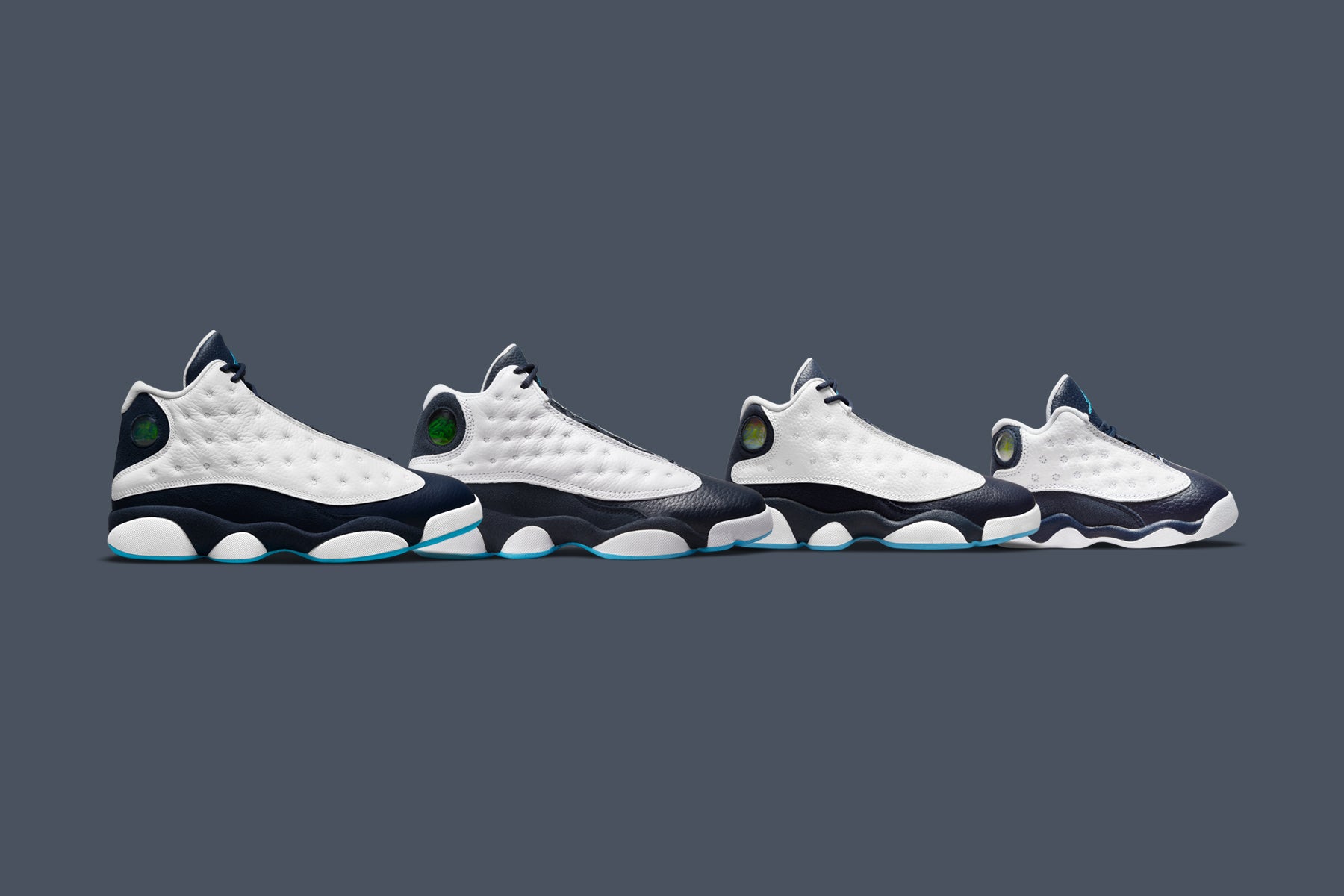 Air Jordan 13 Retro 'obsidian' - White Dark Powder Blue – Feature