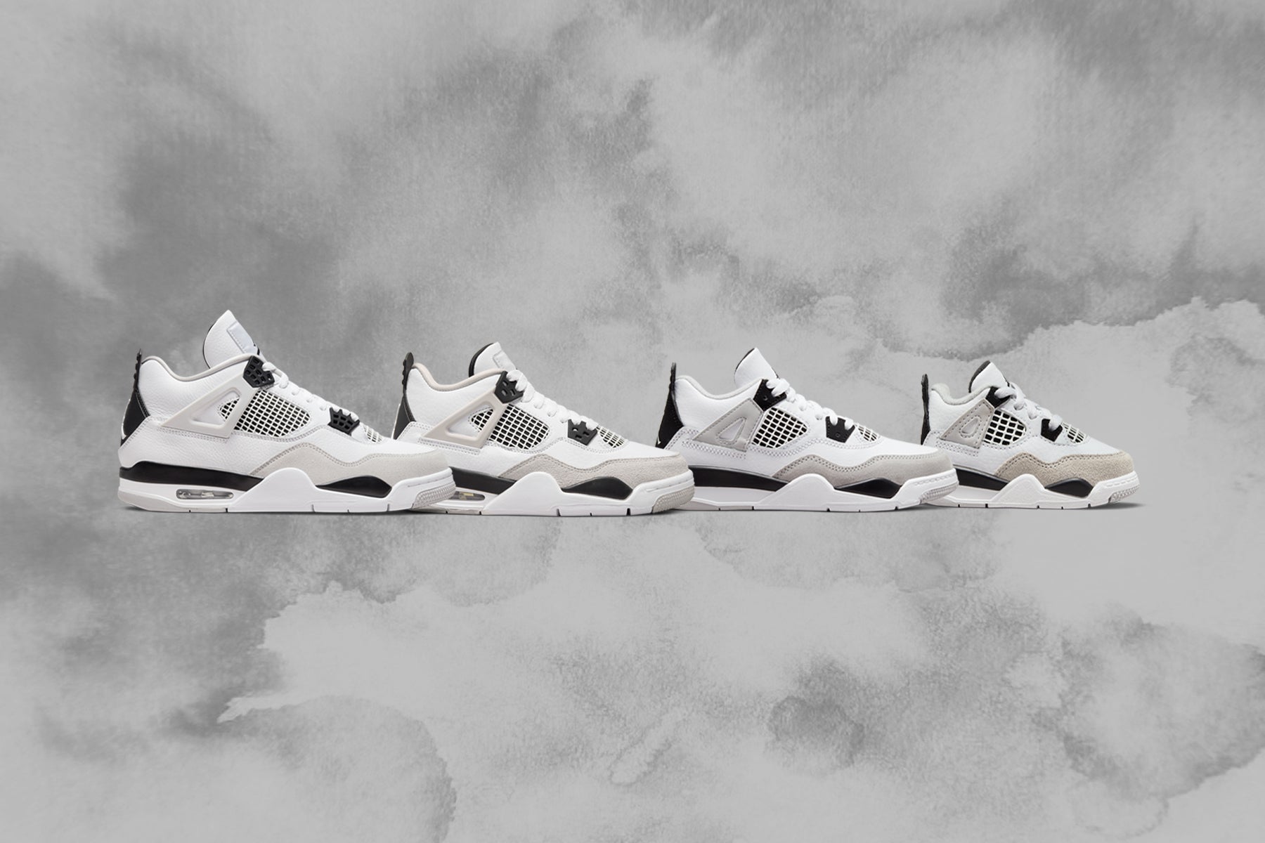 Air Jordan 4 Retro (PS) - White/Black/Neutral Grey – Feature