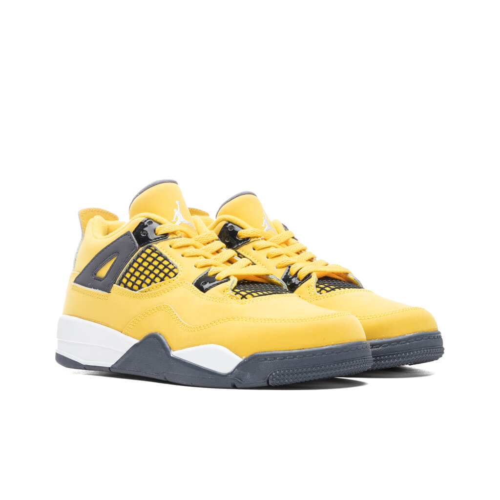 Air Jordan 4 Retro (PS) 'Lightning' - Tour Yellow/Dark Blue Grey