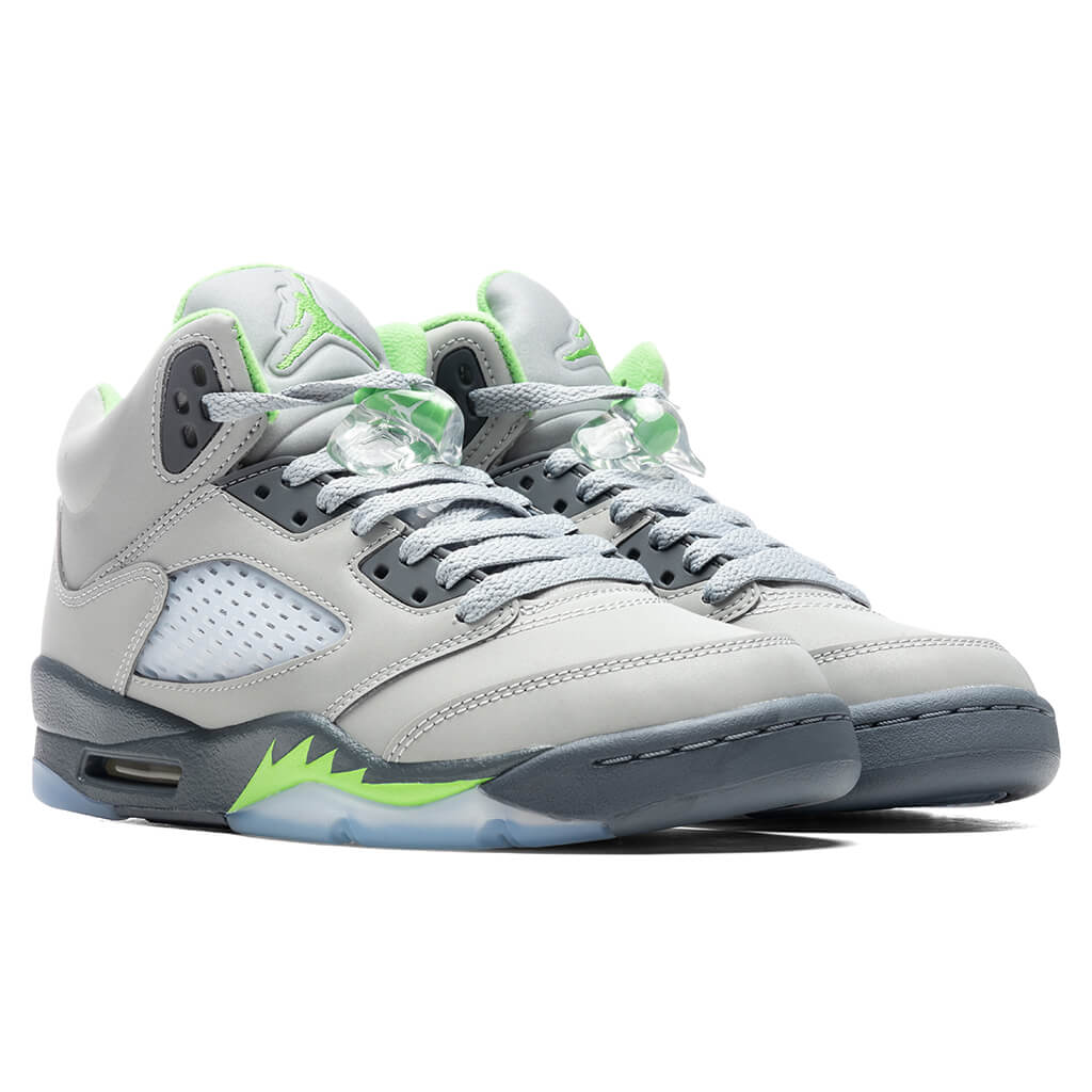 Air Jordan 5 Retro (GS) 'Green Bean' - Silver/Flint Grey