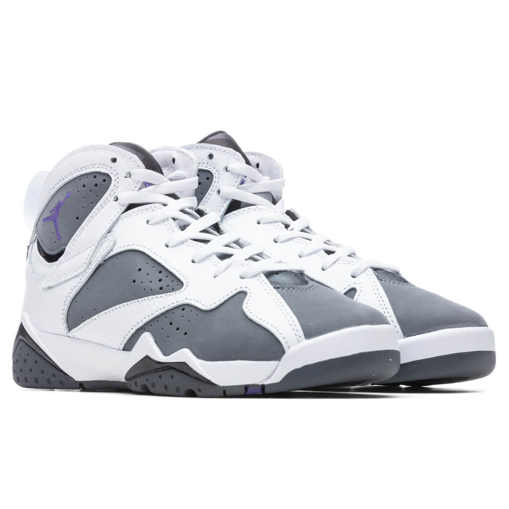 purple and white jordans 7