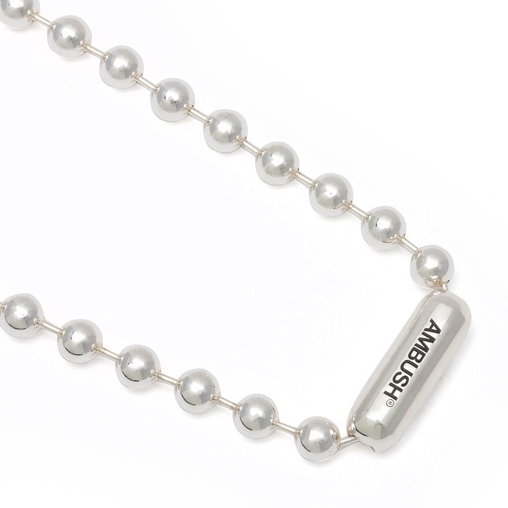Ball Chain Short Necklace L Silver – Feature